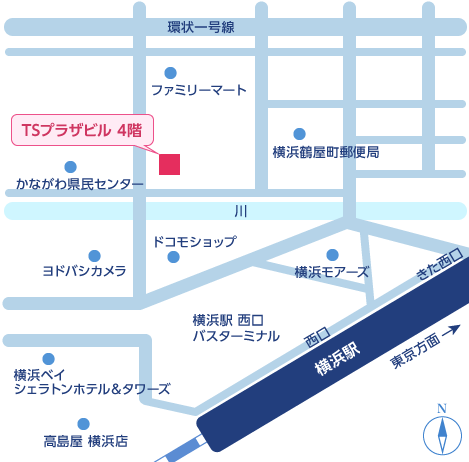 地図：横浜駅西口相談センター